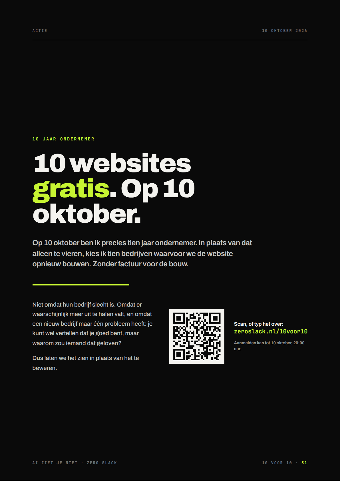 Bladzijde uit het ebook over de actie 10 voor 10